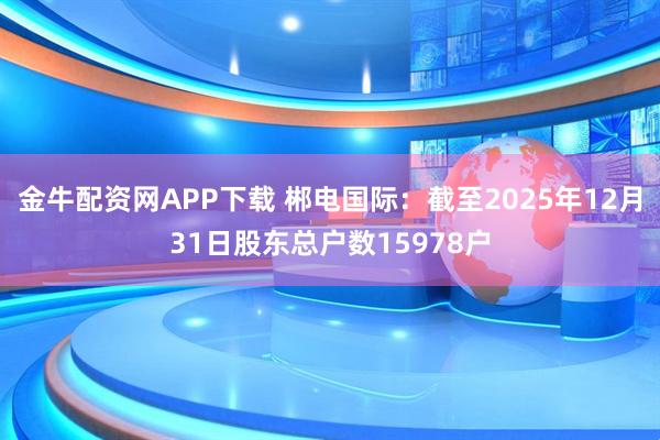 金牛配资网APP下载 郴电国际：截至2025年12月31日股东总户数15978户